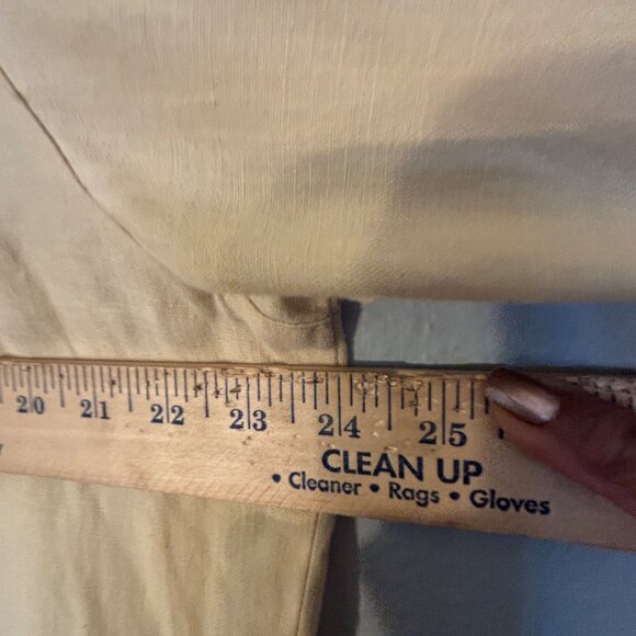 Lino By Chicos Butter Yellow Button-Up Shirt Size 3 Front Pockets 100% Linen - Picture 6 of 10